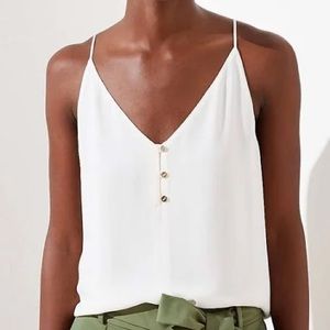 LOFT CREAM/ WHITE BUTTON DOWN CAMI - MEDIUM